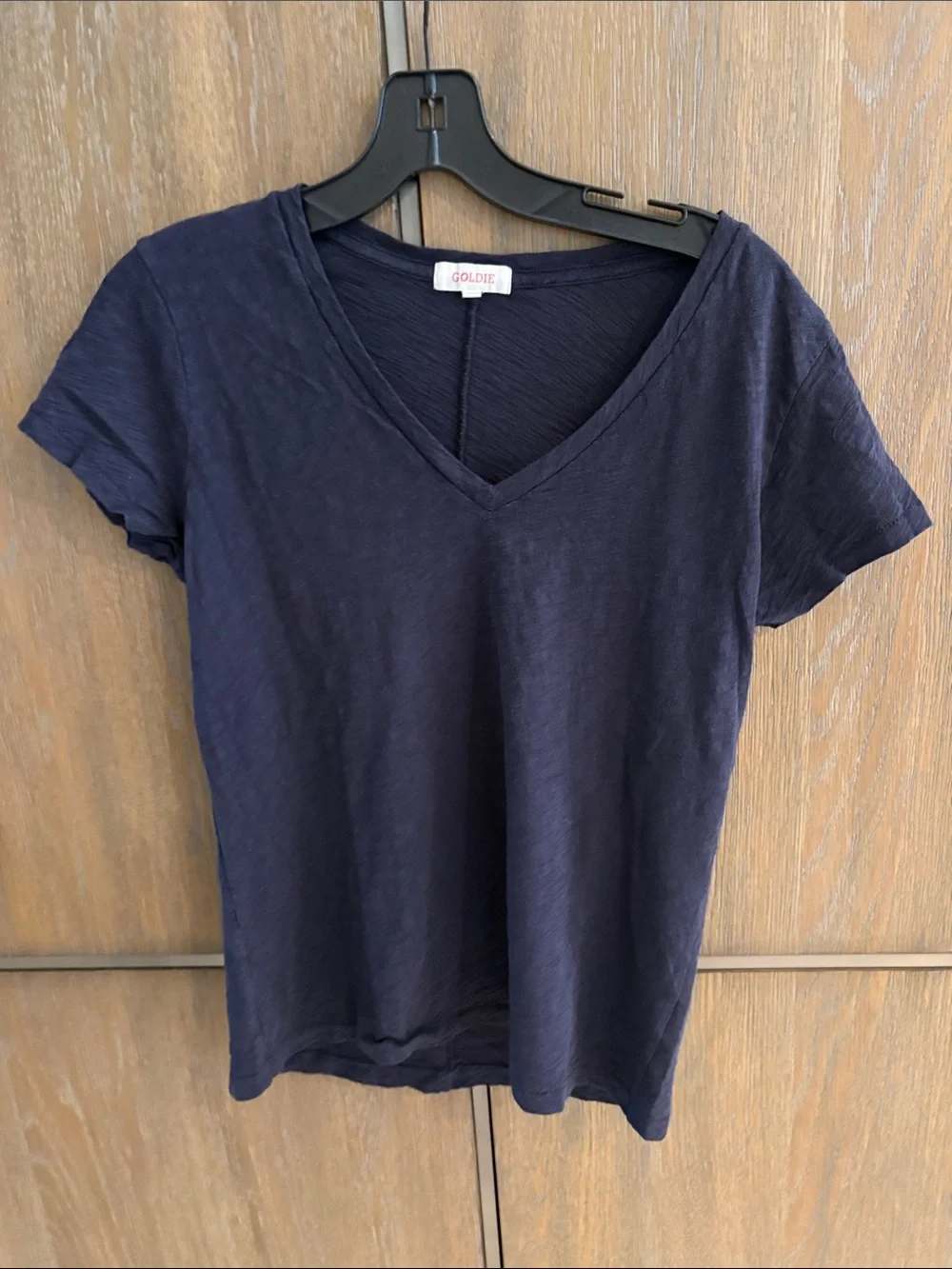 Goldie Navy Short Sleeve V-Neck Tee